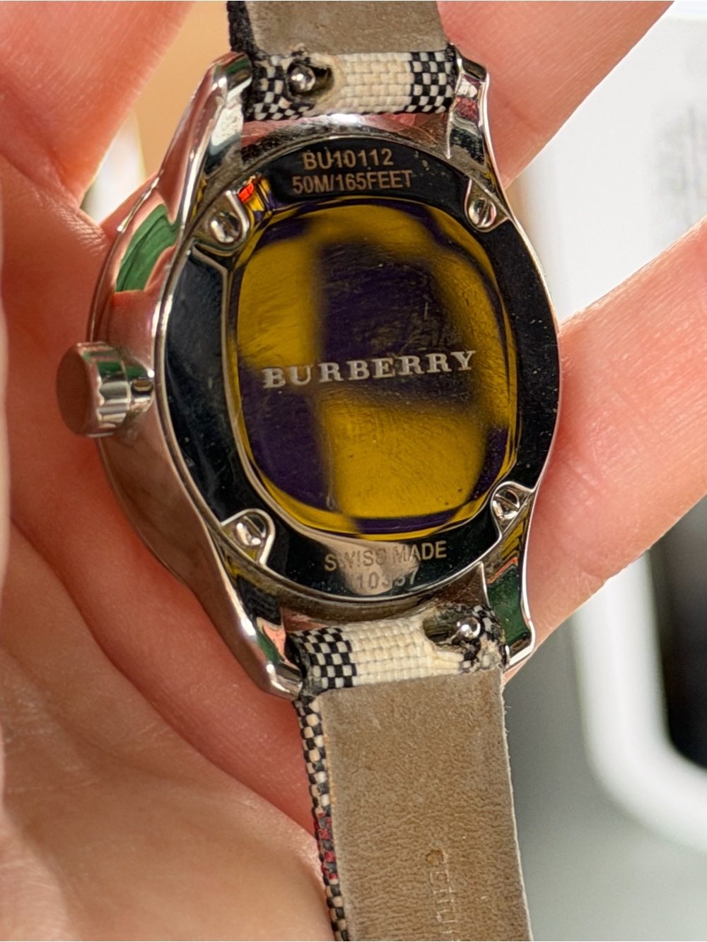 Burberry Beige Plaid Strap Women's Silver-Tone Dial Watch - Picture 4 of 7